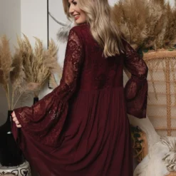 D & J Industries The Delilah Bohemian Dress - Purple