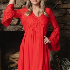 D & J Industries Sale! The Delilah Bohemian Dress - RED