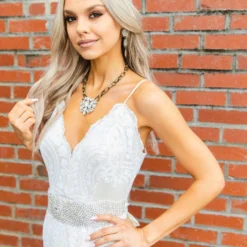 D & J Industries The Rovena Dress - White/Neutral Sale!