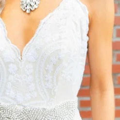 D & J Industries The Rovena Dress - White/Neutral Sale!