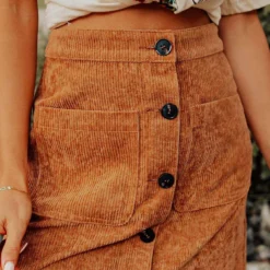 Dongguan Haohoo Clothing CO., Ltd The Southern Corduroy Skirt - Camel Sale!