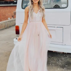 D & J Industries The Way You Sparkle Dress - Pale Peach