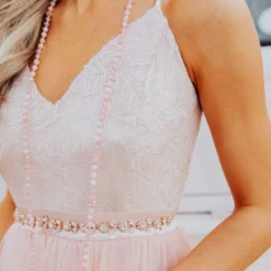 D & J Industries The Way You Sparkle Dress - Pale Peach