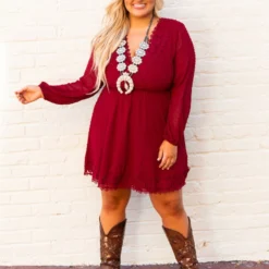 D & J Industries This One's For The Ladies Dress - Cherry Red Sale!