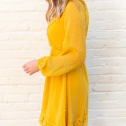 D & J Industries This One's For The Ladies Dress - Mustard Sale!