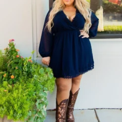 D & J Industries This One's For The Ladies Dress - Navy Blue Sale!