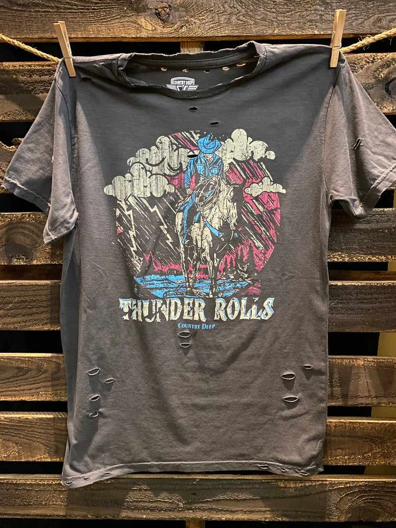 Country Deep Thunder Rolls Distressed Tee 3 Country Deep Thunder Rolls Distressed Tee