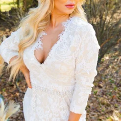 D & J Industries Tie The Knot Dress With Train