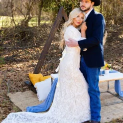 D & J Industries Tie The Knot Dress With Train