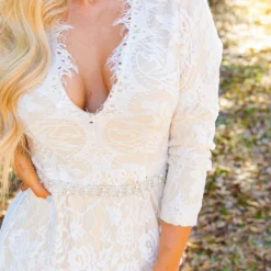 D & J Industries Tie The Knot Dress With Train