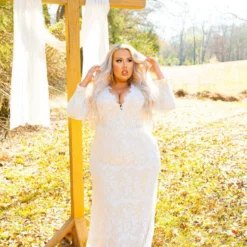 D & J Industries Tie The Knot Dress With Train