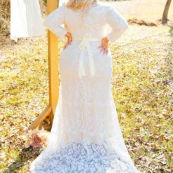 D & J Industries Tie The Knot Dress With Train