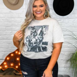 Bling-A-Gogo Trigger Tee - Oatmeal Tees