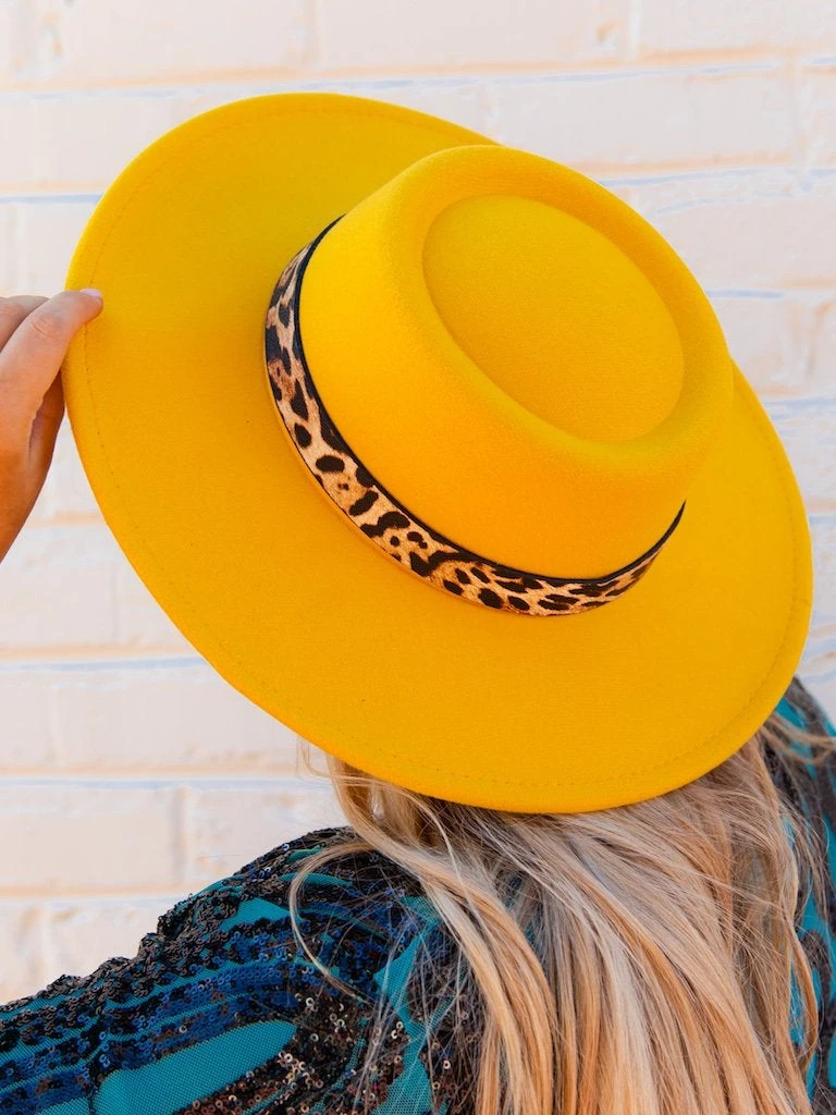 Wenzhou Luxe Import & Export Tulsa Hat - Mustard 1 Wenzhou Luxe Import & Export Tulsa Hat - Mustard