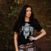 Benita Ceceille Tees Turquoise Snake Skin Thunderbird Tee - Black