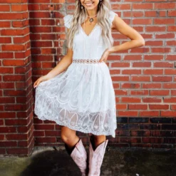 D & J Industries Twirl You Around Dress - White