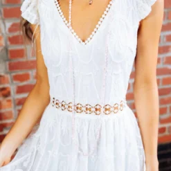 D & J Industries Twirl You Around Dress - White