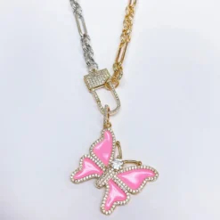 Treasure Jewels, Inc. Precious Two Toned Pink Butterfly Necklace New Arrivals