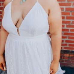 D & J Industries Wide Open Hearts Dress - White