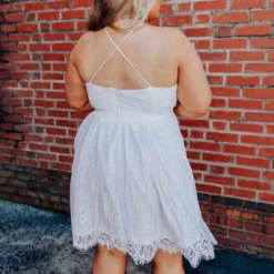 D & J Industries Wide Open Hearts Dress - White