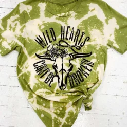 Buckin Barn Wild Hearts Can't Be Broken Tee - Lime Clothing