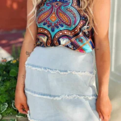 Very J Sale! Wrapped In Denim Skirt
