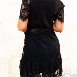 D & J Industries Wrapped Up In Your Arms Lace Dress - Black