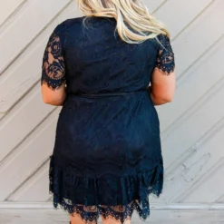 D & J Industries Wrapped Up In Your Arms Lace Dress - Black