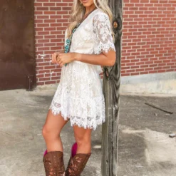Southern Fried Chics Wrapped Up In Your Arms Lace Dress Bridal