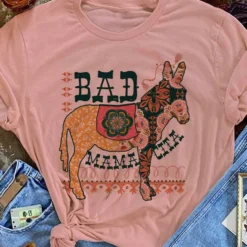 Miss Mud Pie Clothing Bad Ass Mamacita Tee - Desert Rose