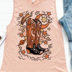 Miss Mud Pie New Arrivals Cosmic Boots With Stars Tank