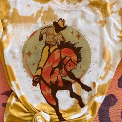 Miss Mud Pie Fort Worth Full Moon T-shirt - Mustard Bleached