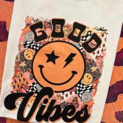 Miss Mud Pie Good Vibes T-shirt - Natural New Arrivals
