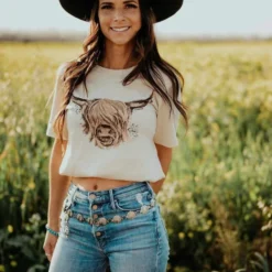 Miss Mud Pie Tees Highland Cow Tee