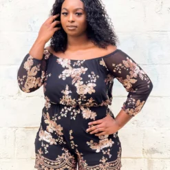 D & J Industries Co., LTD. Buy You A Round — Romper Dress In Black & Pink