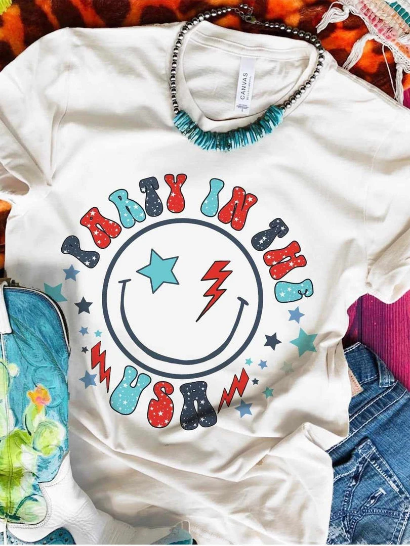 Miss Mud Pie Party In The USA Happy T-shirt New Arrivals 1 Miss Mud Pie Party In The USA Happy T-shirt New Arrivals